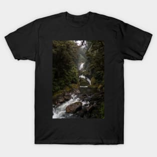 Cascade Waterfall on Milford Track New Zealand T-Shirt